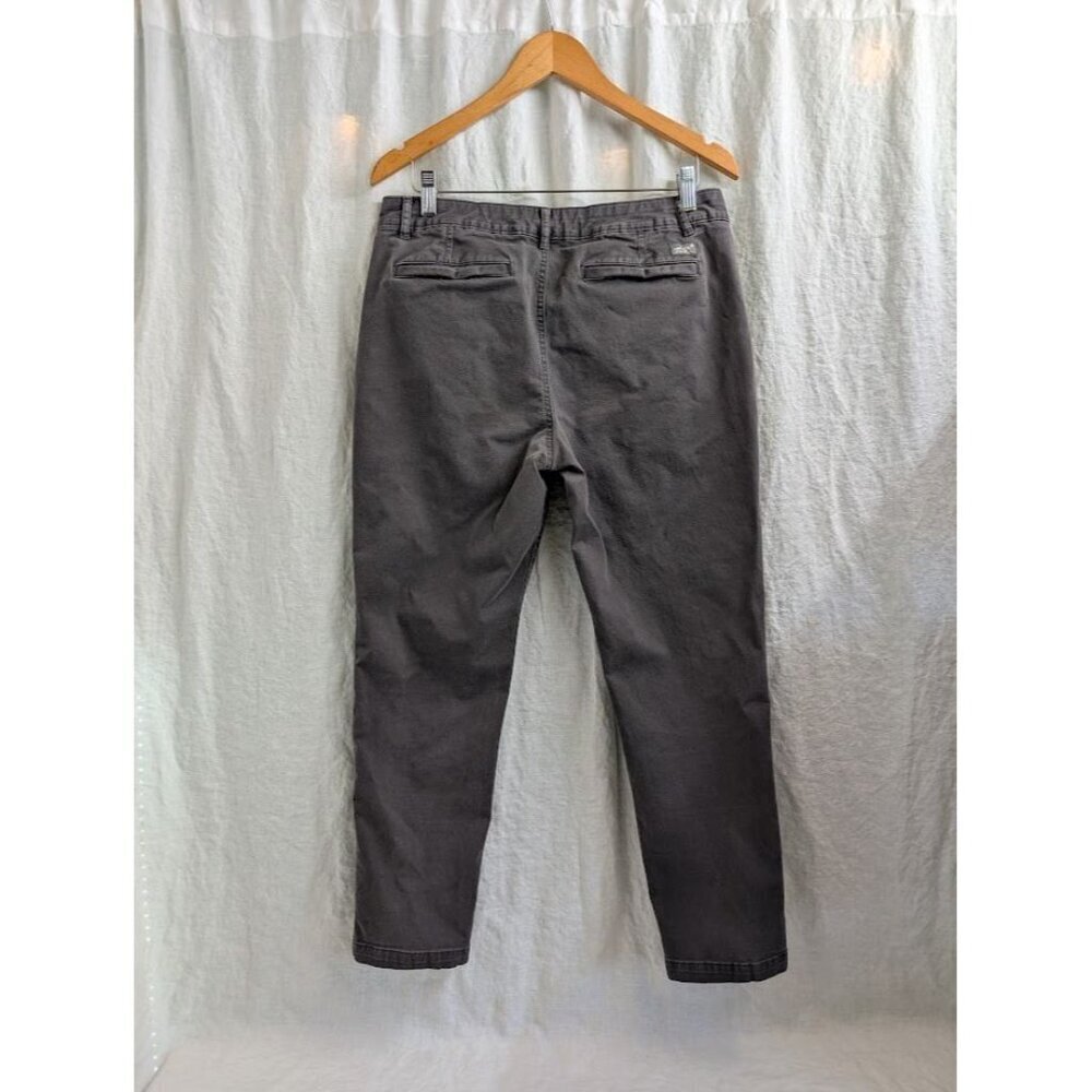 Eddie Bauer women's size 10 gray chino pants flat front casual ankle work H1 - Picture 3 of 9